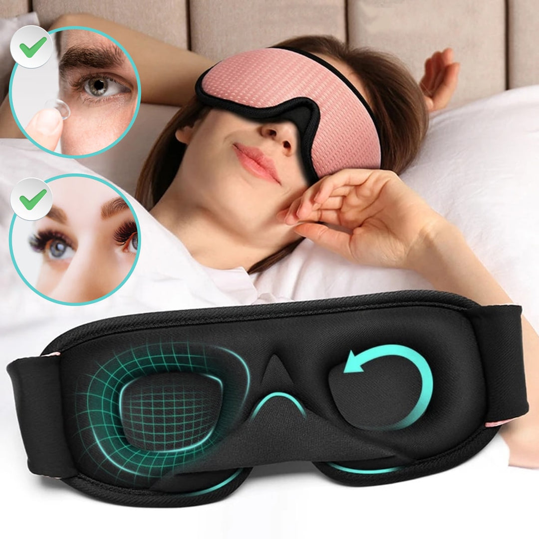 Kopfschmerz- & Schlafaugen-Duo: SerenEye™ Augenmassager + NapZone™ 3D Atmungsaktive Schlafmaske